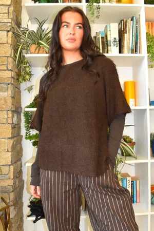 Clemmie Box Knit Coffee Bean Marl